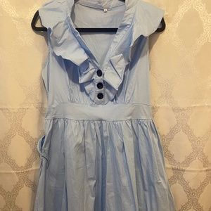 Ruffle v neck swing dress